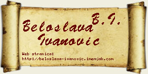 Beloslava Ivanović vizit kartica